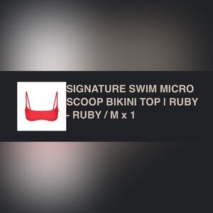 SKIMS Signature Swim Micro Scoop Bikini Top - Ruby